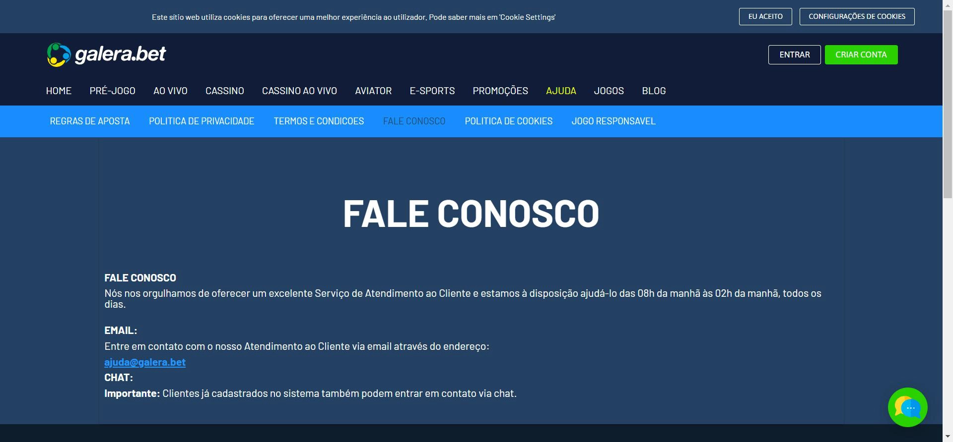 Contatos do suporte ao jogador do cassino Contatos do cassino on-line