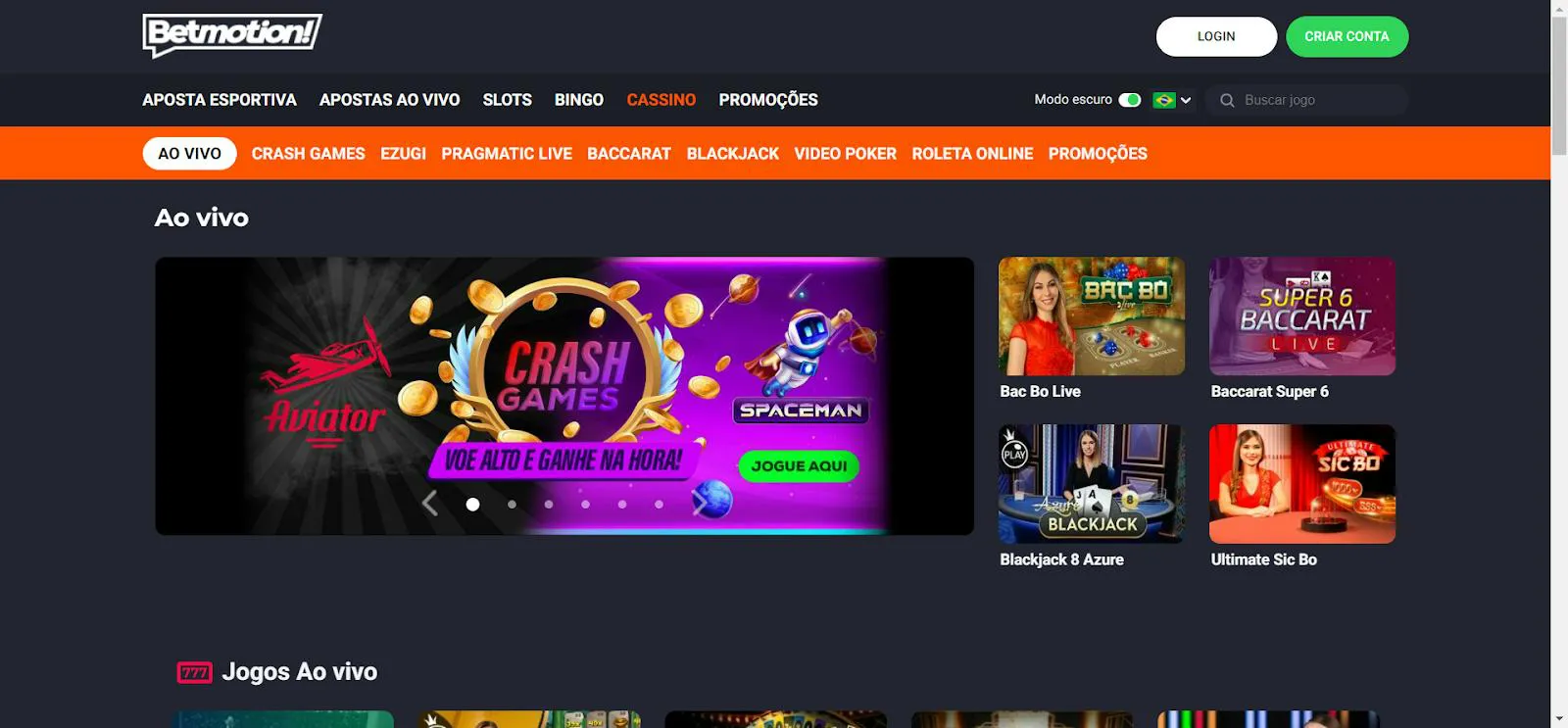Jogos de cassino online do Betmotion Site do cassino Betmotion no Brasil